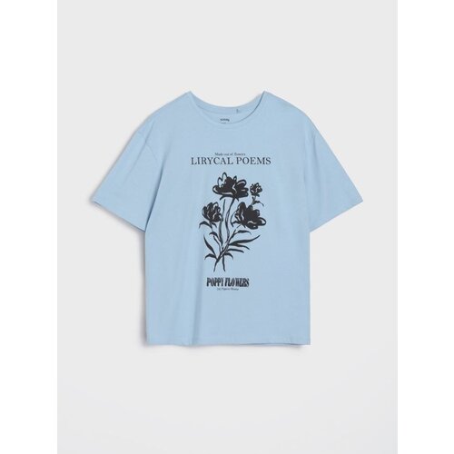 Sinsay Pamučna majica kratkih rukava s cvjetnim printom Cijene