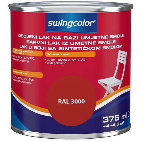 SWINGCOLOR Pisani lak (Barva: Rdeča, 375 ml, Svileni mat) Cene