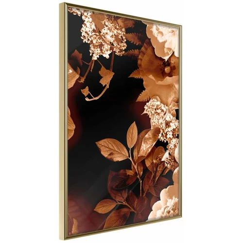  Poster - Flower Decoration in Sepia 30x45