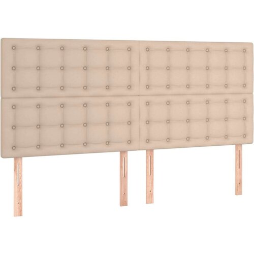  Krevet box spring s madracem cappuccino 200x200cm umjetna koža Slike