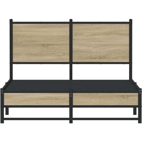VidaXL Metalni okvir kreveta s uzglavljem boja hrasta sonome 120x190cm Slike