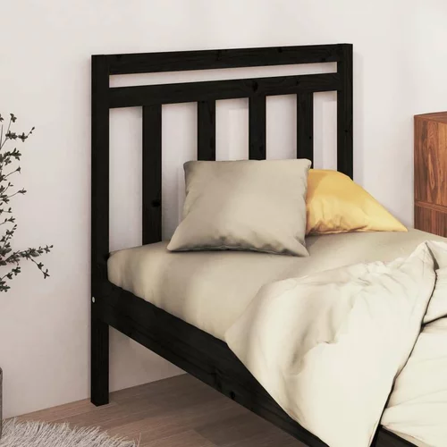  Uzglavlje za krevet crno 96 x 4 x 100 cm od masivne borovine