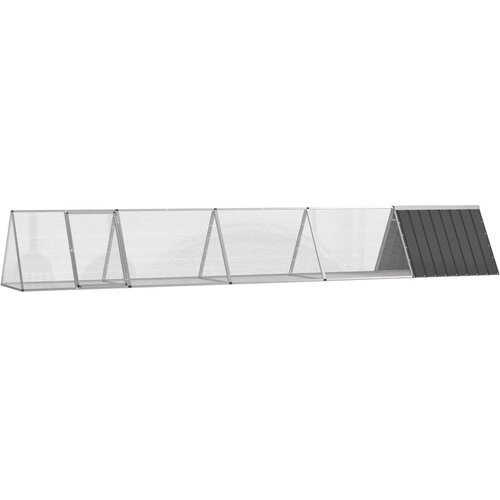 VidaXL Kletka za zajce antracit 504,5x80,5x71 cm pocinkano jeklo Slike