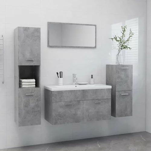  Komplet kopalniškega pohištva betonsko sive barve iverna plošča, (20909295)
