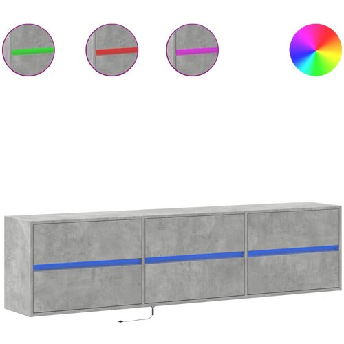 Maison Chic Stenska TV omarica - TV stojalo - Televizijska omarica z LED lučkami betonsko siva 180x31x45 cm, (21701709) Cene