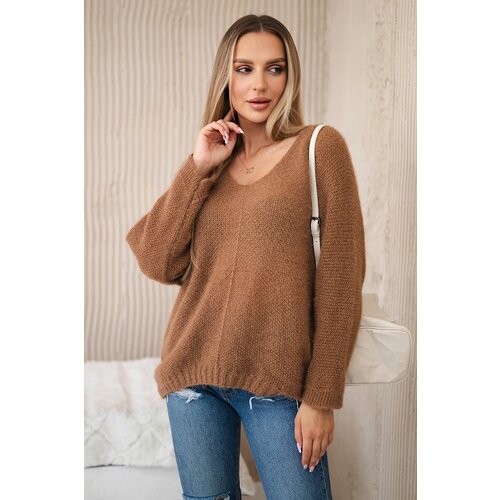 Kesi Włoski V-neck sweater camel Cene