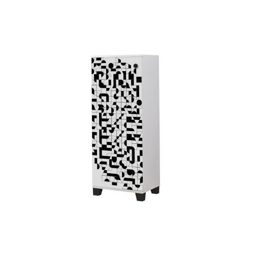 Woody Fashion Stalak za cipele 50x127x38cm Bijelo-crni Slike