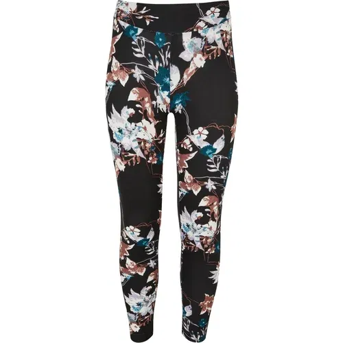 Urban Classics Kids Girls Soft AOP Leggings blacksoftflower