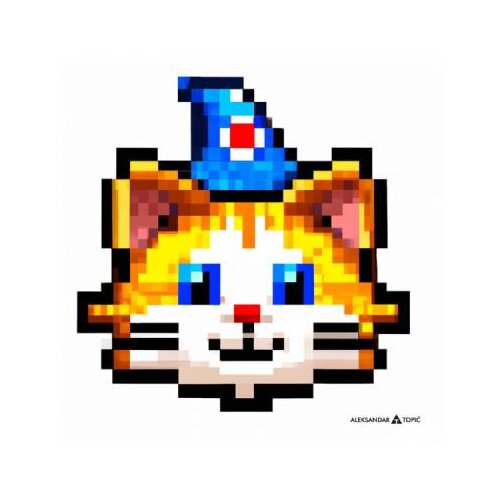 Aca Top Cat Nalepnica Magično mače, 7.5x5.5cm, Bela Cene