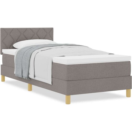 VidaXL krevet s kutijom s madracem taupe 90x200 cm tkanina Slike