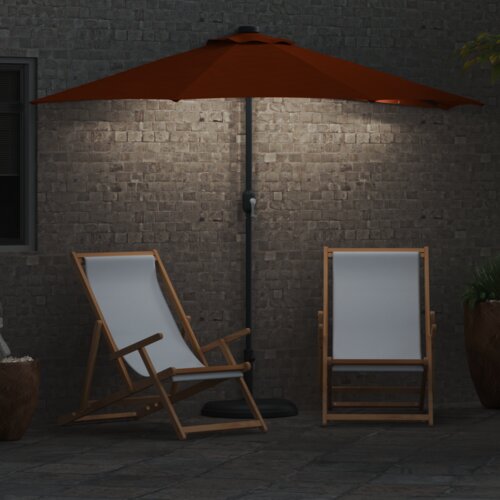 vidaXL Vrtni dežnik Terakota 294 x 150 x 224 cm blago Cene