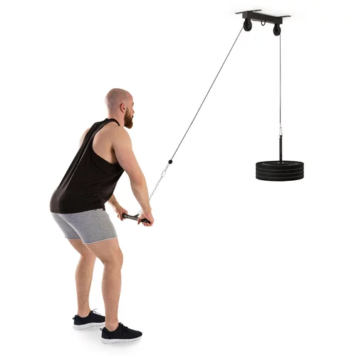 Klarfit hangman, škripec, stropna namestitev, 2 m kabel, palica za triceps, črna barva