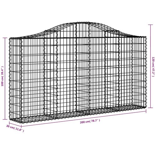  Lučne gabionske ko&amp;scaron;are 15kom 200x30x100/120cm pocinčano željezo Slike