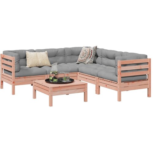 VidaXL 6-dijelni set vrtnih sofa od duglazije i jelovine s jastucima Slike