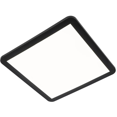 QAZQA Sodobna stropna svetilka črna 40 cm kvadratna, vključno z LED, 3-stopenjska zatemnitev IP44 - Steve Cene