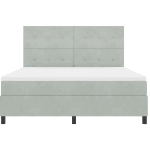  LED Box Spring Krevet Svijetlo siva 180 x 200 cm tkanina Slike