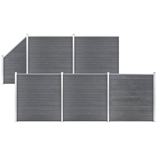  Set WPC ograda 5 kvadratnih + 1 kosa 965 x 186 cm sivi Cene
