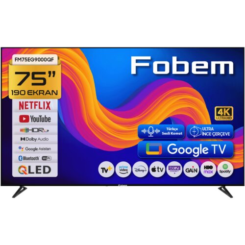 Fobem Televizor FM75EG9000QF Smart QLED, 1000Hz, 4K UltraHD, 75", Google TV, Crni Cijene