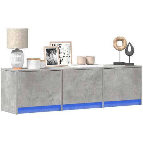 vidaXL TV omarica z LED betonsko siva 140x34x40 cm inženirski les Cene