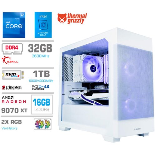 MEGA Računalnik MT S7X i7-12700K/RX9070 XT/32GB/1TB-4.0/750W/Brez OS/bela RGB + Estetski napajalni kabli [Vijolična / Bela], (5000130860) Cene