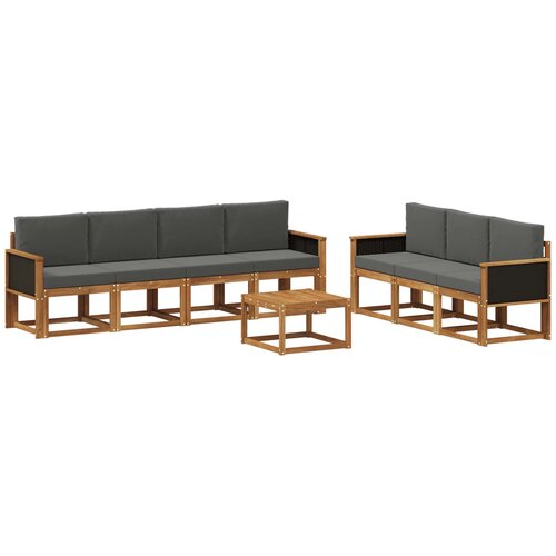 vidaXL Zunanja garnitura za sedenje 7 pcs Naravna in antracitna, (5000282070) Cene