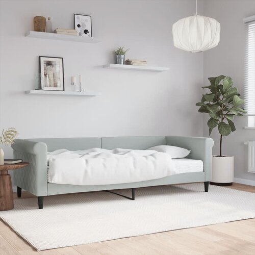 VidaXL Dnevna postelja z vzmetnico svetlo siva 80x200 cm žamet Slike