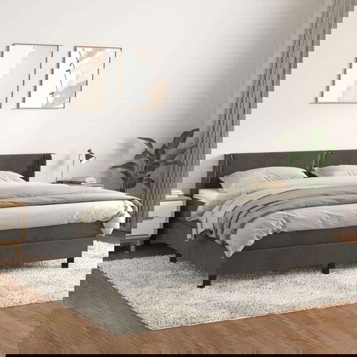  Krevet s oprugama i madracem tamnosivi 160x200 cm bar&amp;scaron;unasti Slike