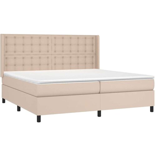  Krevet box spring s madracem cappuccino 200x200cm umjetna koža Slike