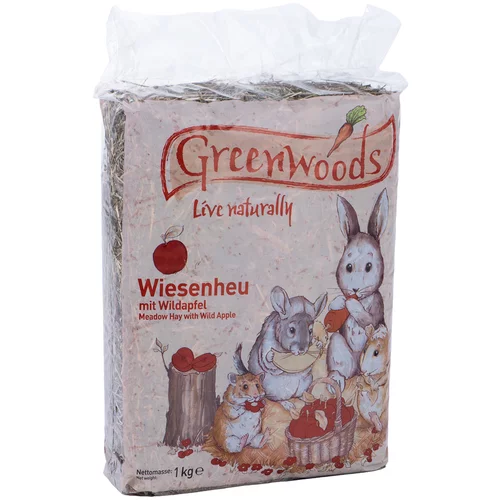 Greenwoods Ekonomično pakiranje livadsko sijeno - divlja jabuka 3 x 1 kg
