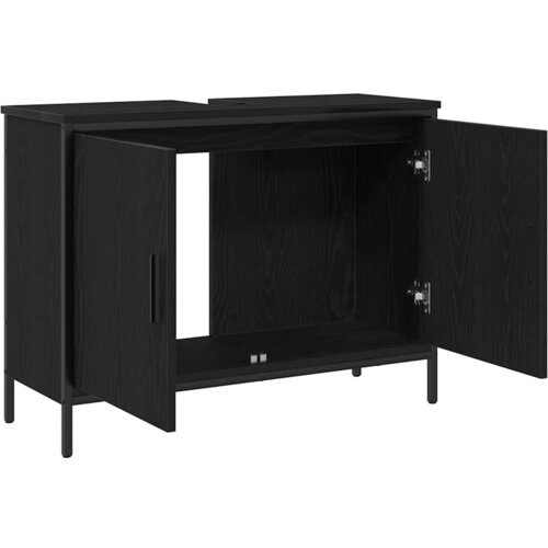  Kupaonski ormarić za sudoper Crni hrast 80 x 30 x 60 cm Slike