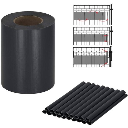 springos Trak za panelno ograjo za zaščito zasebnosti 450g/m2 19cm x 35m + 20 sponk antracit Cene