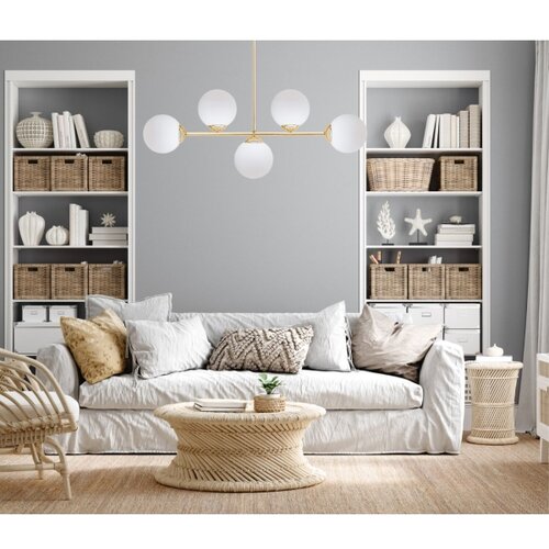  Luster na stalku FIRA 5xE27/60W/230V zlatna Slike