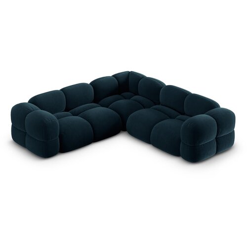 Cosmopolitan Design Temno modra žametna kotna sedežna garnitura Loretto &amp;ndash; Slike