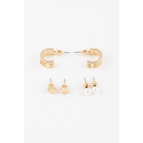 Defacto woman's 3-Piece Gold Earring Cene