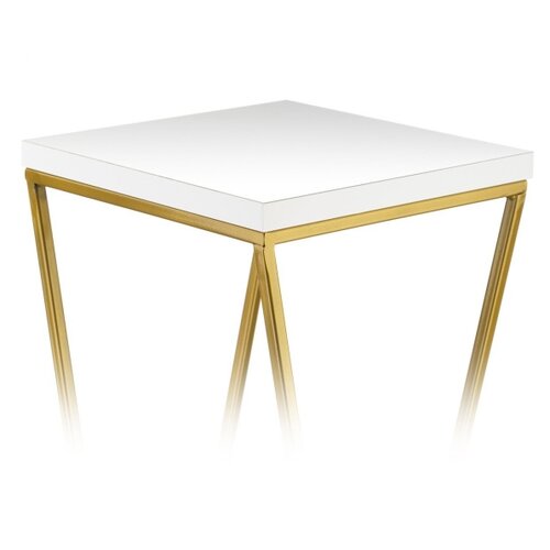 Stalak za cveće LOFT 70x24 cm zlatna/bela Slike