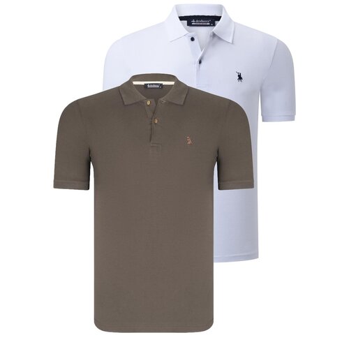 Dewberry DUO SET T8561 MEN&amp;#039;S TSHIRT-WHITE-GREEN Slike