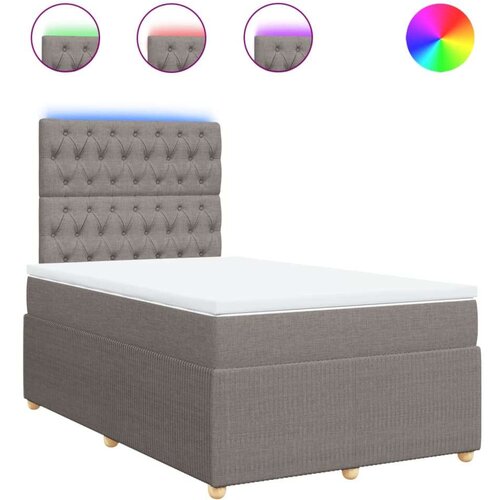 VidaXL Krevet s oprugama i madracem smeđesivi 120 x 190 cm od tkanine Slike