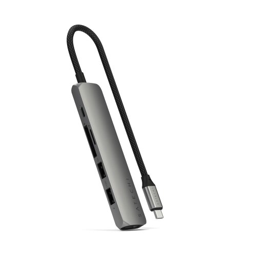 Satechi 6-in-1 USB-C Slim Multiport Adapter-Space Grey Cene