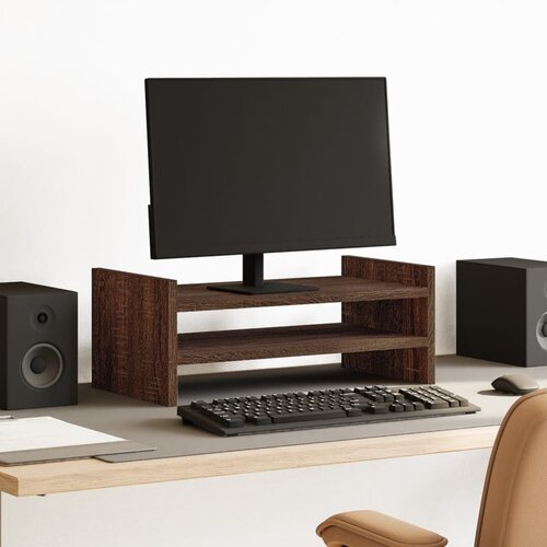 vidaXL Stojalo za monitor rjavi hrast 50x27x20 cm inženirski les Cene