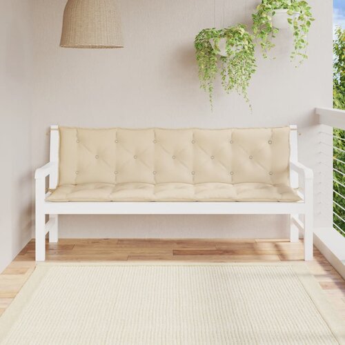 VidaXL Blazina za vrtno klop 2 kosa bež 180x50x7cm oxford tkanina Slike