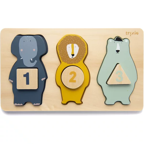 Trixie lesena sestavljanka s številkami in živalmi