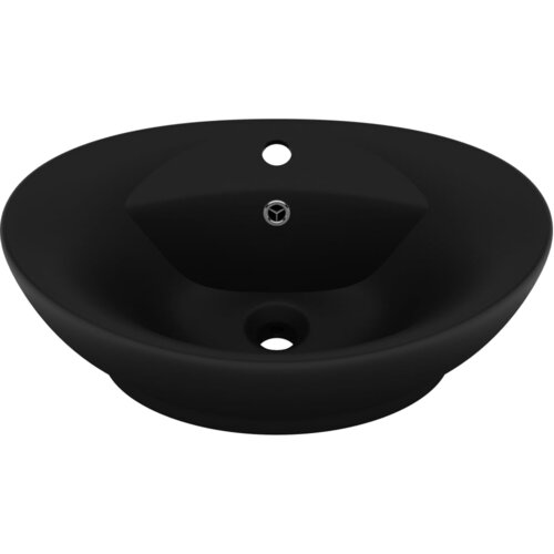 Maison Chic Razko&amp;scaron;en Umivalnik - Kopalna umivalnik - Lavabo ovalen mat črn 58,5x39 cm keramika, (21684818) Slike