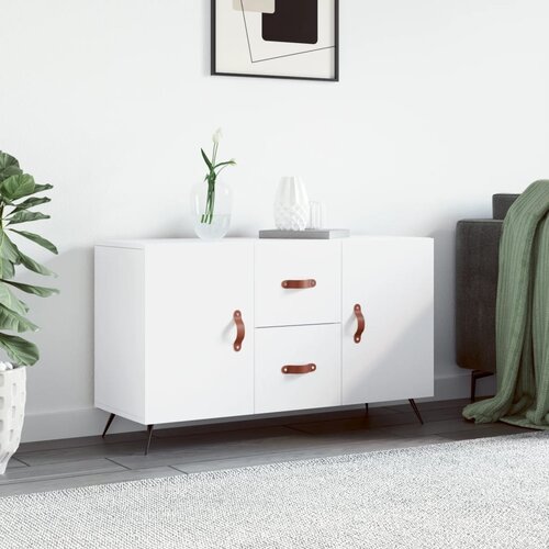 VidaXL Komoda bela 100x36x60 cm inženirski les Slike