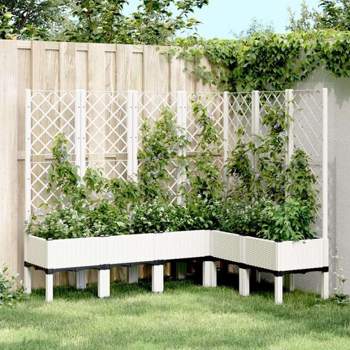  Vrtna sadilica s rešetkom bijela 160 x 120 x 142 cm PP Cijene