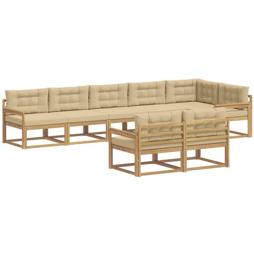 vidaXL Zunanja garnitura za sedenje 6 pcs Bela in bež Poliester, (5000281938) Cene