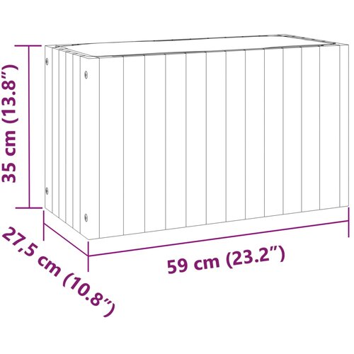  Vrtna sadilica 59 x 27,5 x 35 cm od masivnog bagremovog drva Slike