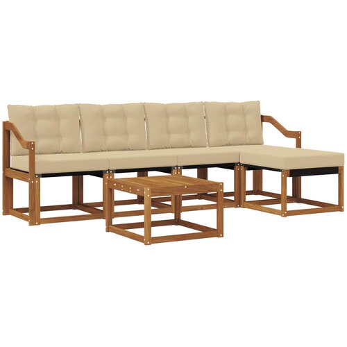  Set vanjskih sofa 6 kom. Prirodna i bež Slike