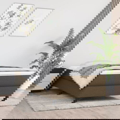 The Living Store Posteljni okvir temno rjav 90x190 cm blago - Box Spring Posteljni Okvir, (21520911) Slike