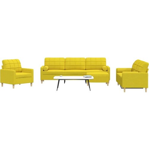 vidaXL 4-dijelni set sofa s tabureom i jastucima svjetlosivi tkanina Cijene