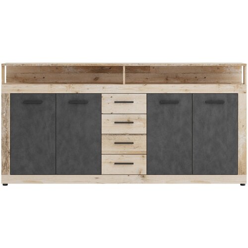 MID.YOU ŠIROKA KOMODA, antracit, barve hrasta Cene